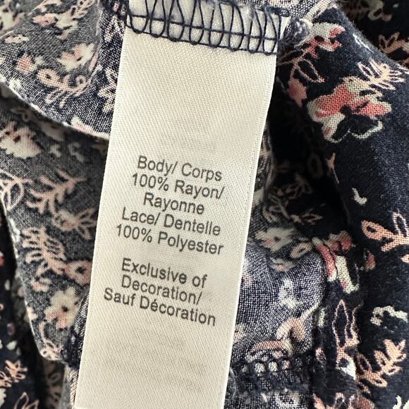 Crochet Lace High Neck Floral Medium Cutout Tank Blouse Cottage Boho Maurice's - Picture 7 of 7